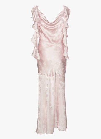 Floral Jacquard Maxi Dress ROTATE Purple